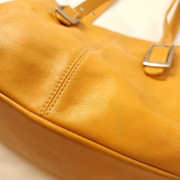 Tignanello Goldenrod Leather Double Strap Handbag - Picture 4 of 15